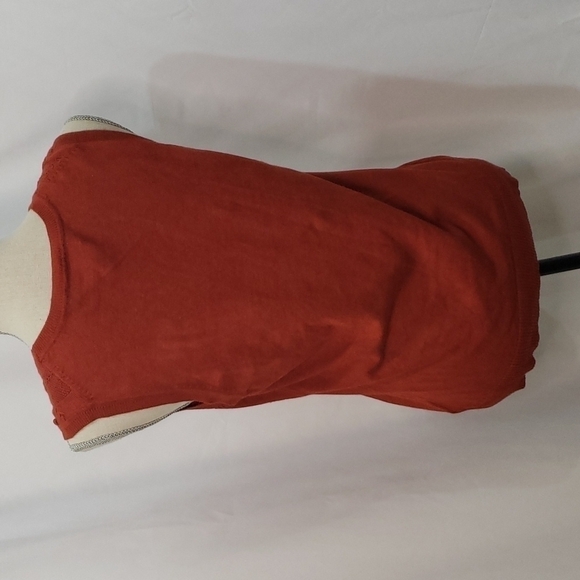 JESSICA Knit Pointelle Burnt Orange Sweater Vest - Picture 5 of 7